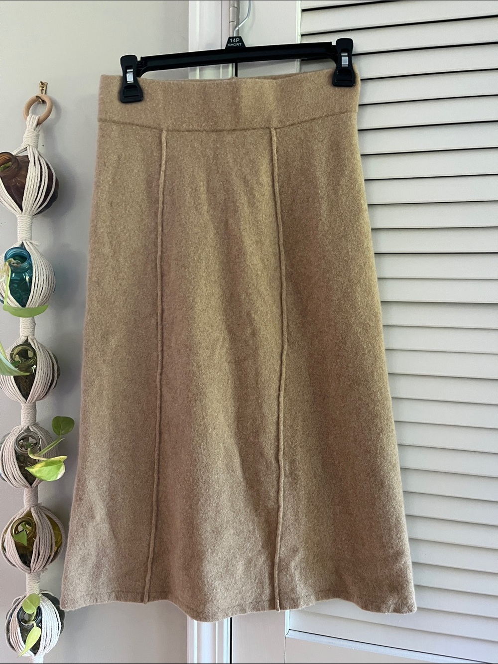 Vineyard Vines Camel Wool A-Line Skirt
